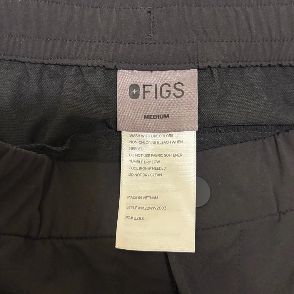 FIGS Nylon Pants Mens Medium Black Bonsai Scrub Trousers Performance Stretch